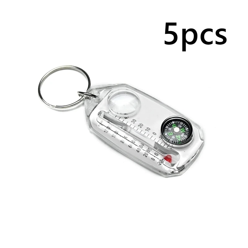 Multifunction Mini Keychain Compass with Camping Thermometer | Outdoor Climbing Temperature Tester & Survival Guiding