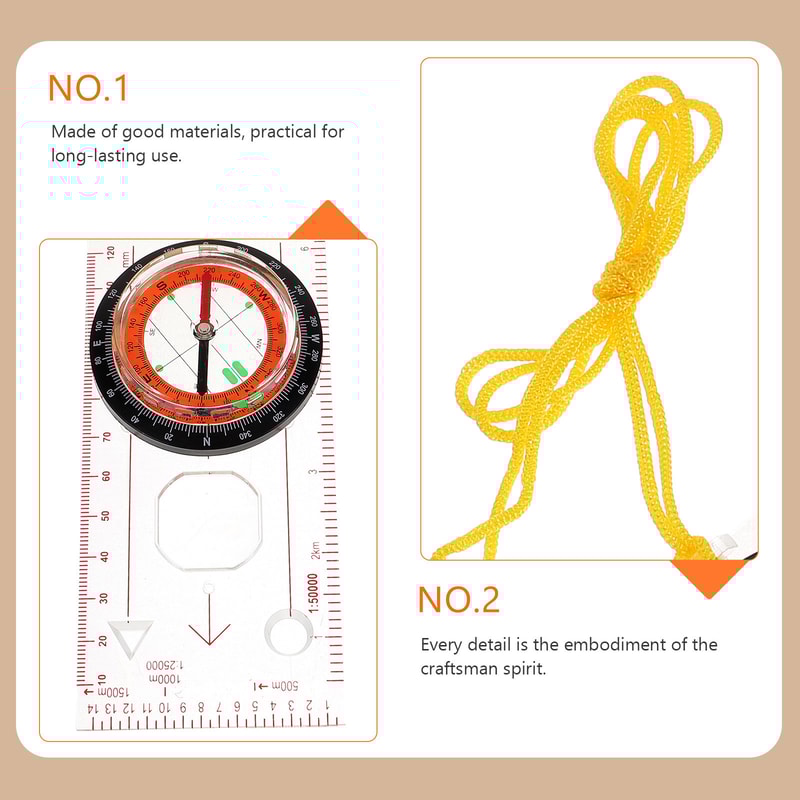 All-in-One Survival Compass with Measuring Scale, Direction Finder, and Inclinometer for Hiking, Climbing, and Field