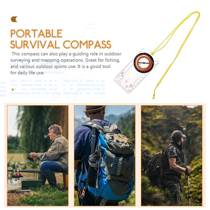 All-in-One Survival Compass with Measuring Scale, Direction Finder, and Inclinometer for Hiking, Climbing, and Field