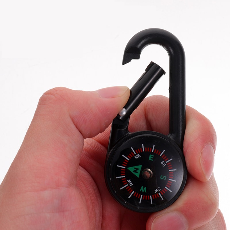 Quick Clip Compass Keychain Carabiner Essential Adventure Tool for Camping, Hiking & Navigation
