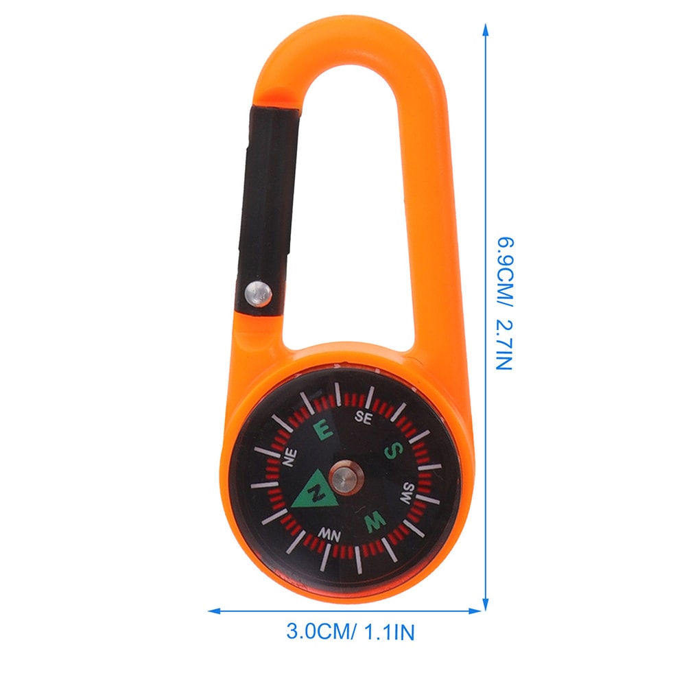 Quick Clip Compass Keychain Carabiner Essential Adventure Tool for Camping, Hiking & Navigation