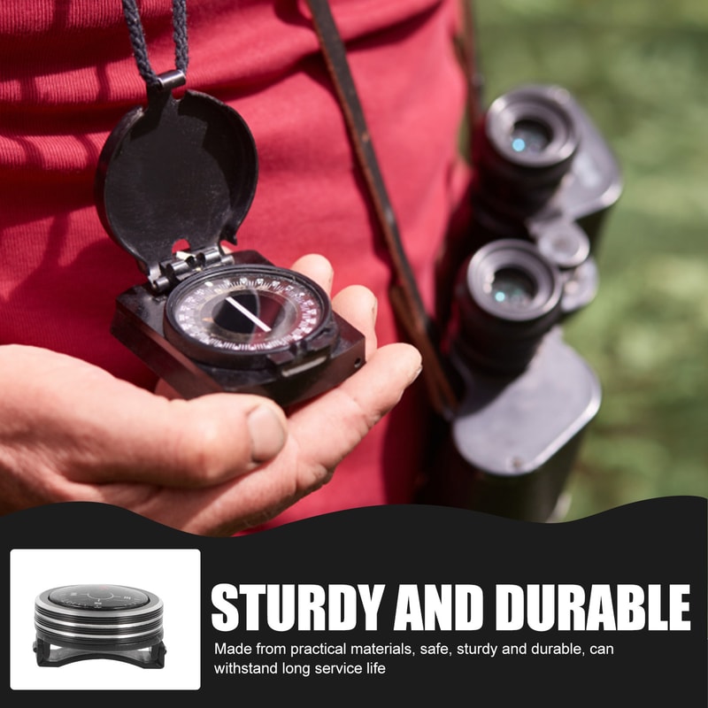 Portable Professional Camping Compass Small, Multifunctional Metal Compass for Navigation & Hiking