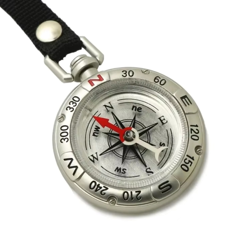 Mini Compass with Lanyard Keychain Compact Survival Tool for Outdoor Adventures