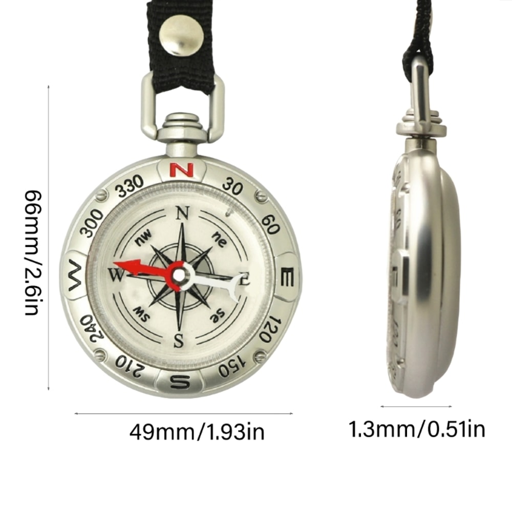 Mini Compass with Lanyard Keychain Compact Survival Tool for Outdoor Adventures