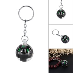 compact ball keychain compass black liquid filled keychain for travel navigation
