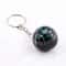 Compact Ball Keychain Compass Black Liquid Filled Keychain for Travel Navigation