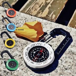 waterproof carabiner compass – portable outdoor guide for hiking and camping