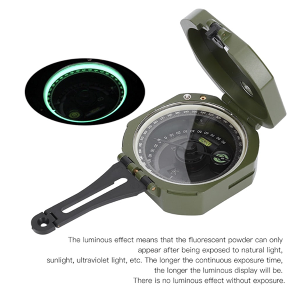 Professional Outdoor Geological Compass Waterproof, High Accuracy & Fluorescent for Adventures & Field Use