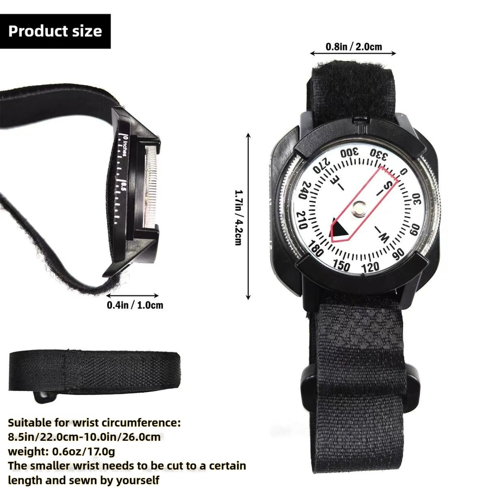Ultra-Portable Diving Compass with Luminous Dial and Wrist Strap Ideal for Scuba Diving and Travel Navigation