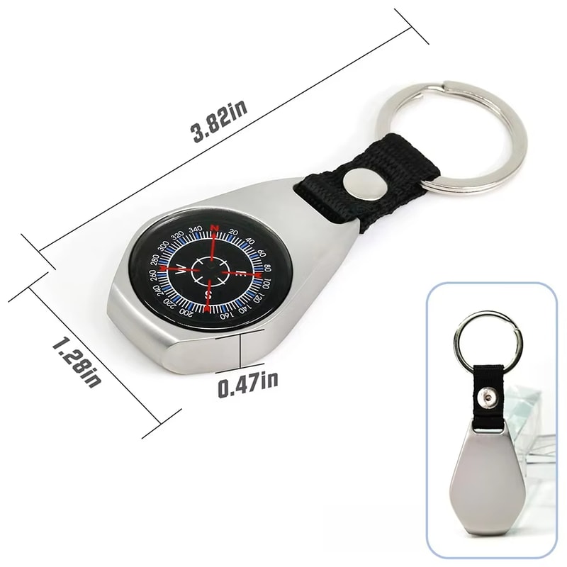 Compact Survival Compass Keychain Portable Pocket Compass for Hiking Camping Navigation Gear