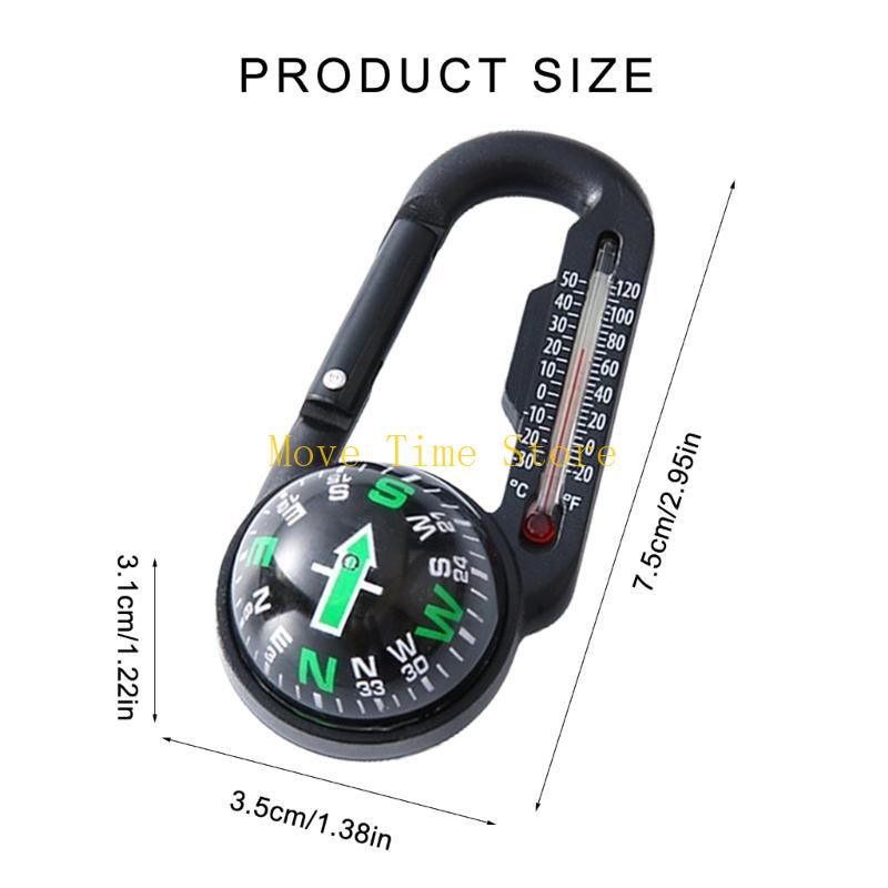 Premium Carabiner with Compass & Thermometer for Outdoor Adventure