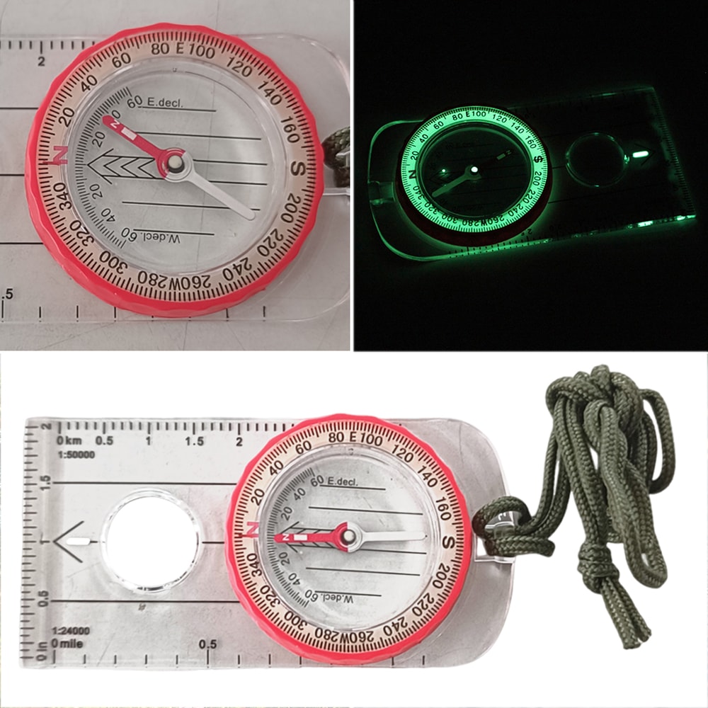 High-Precision Shockproof Waterproof Mountaineering Compass with Magnifier