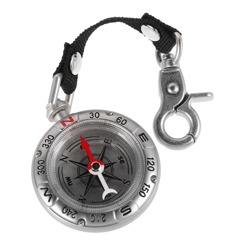 Durable Mini Compass Keychain for Hiking Camping Navigation Tool
