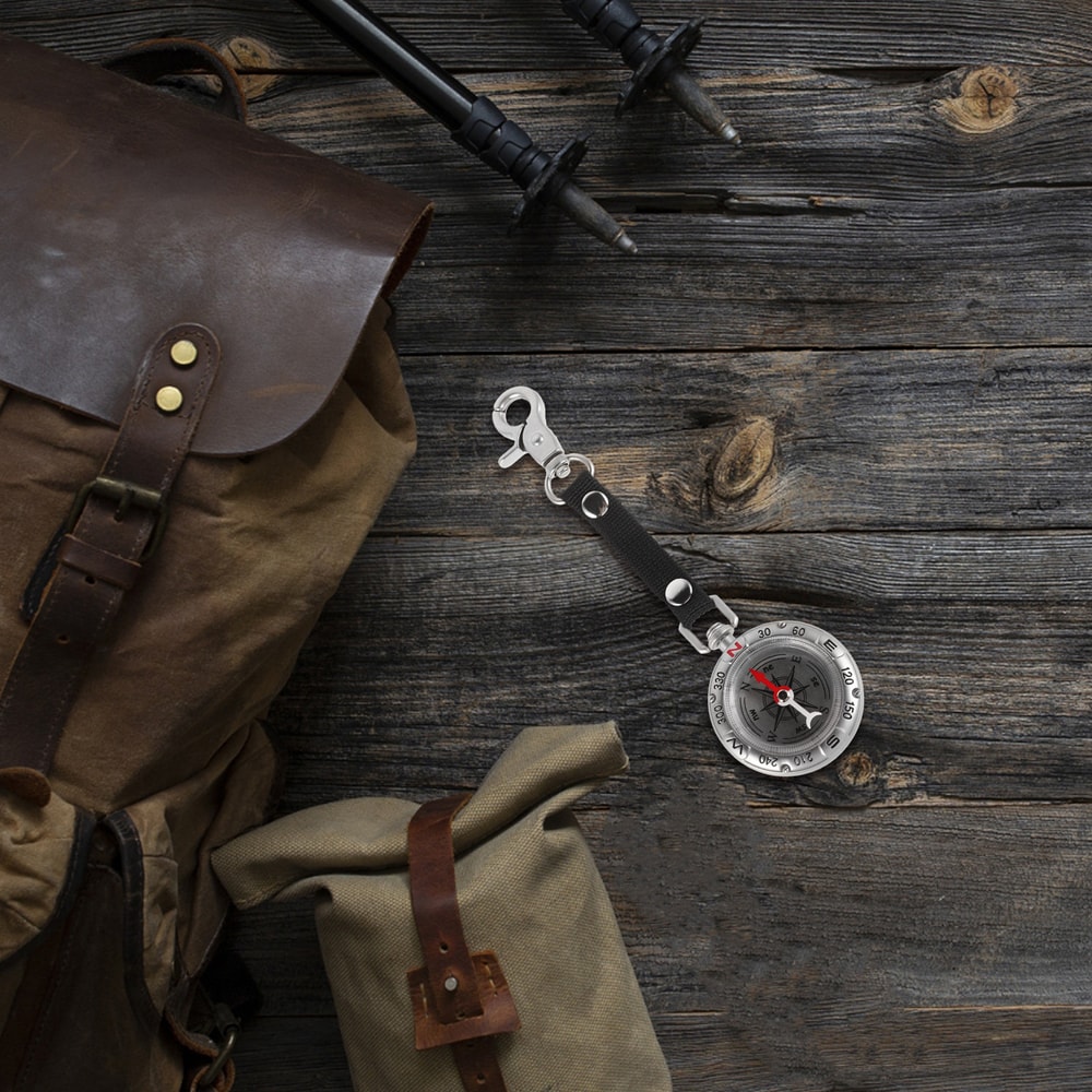 Durable Mini Compass Keychain for Hiking Camping Navigation Tool