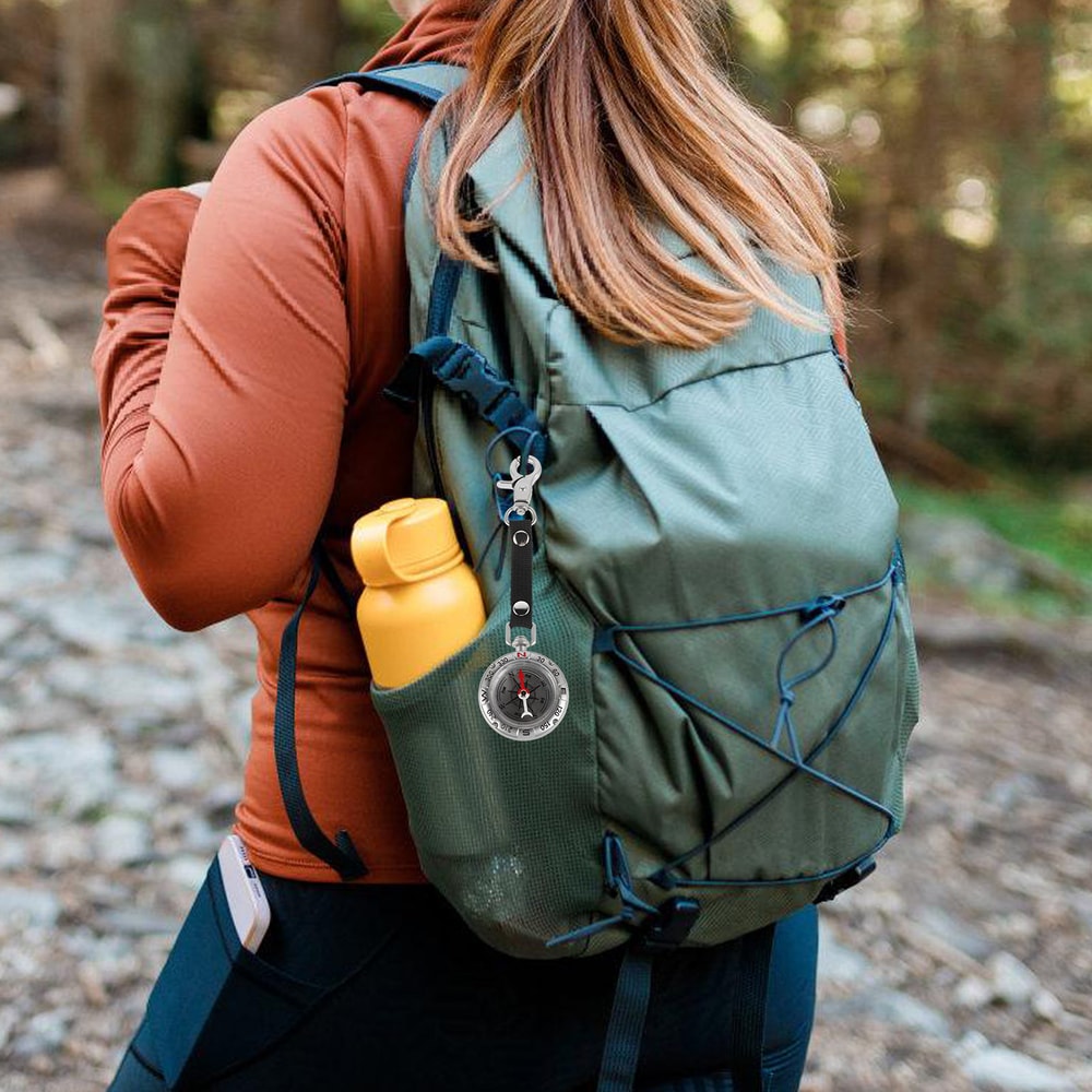 Durable Mini Compass Keychain for Hiking Camping Navigation Tool