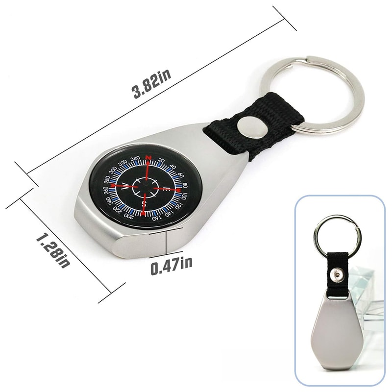 Military Grade Zinc Alloy Compass Waterproof Shockproof Keychain For Outdoor Navigation Hiking Ca 1