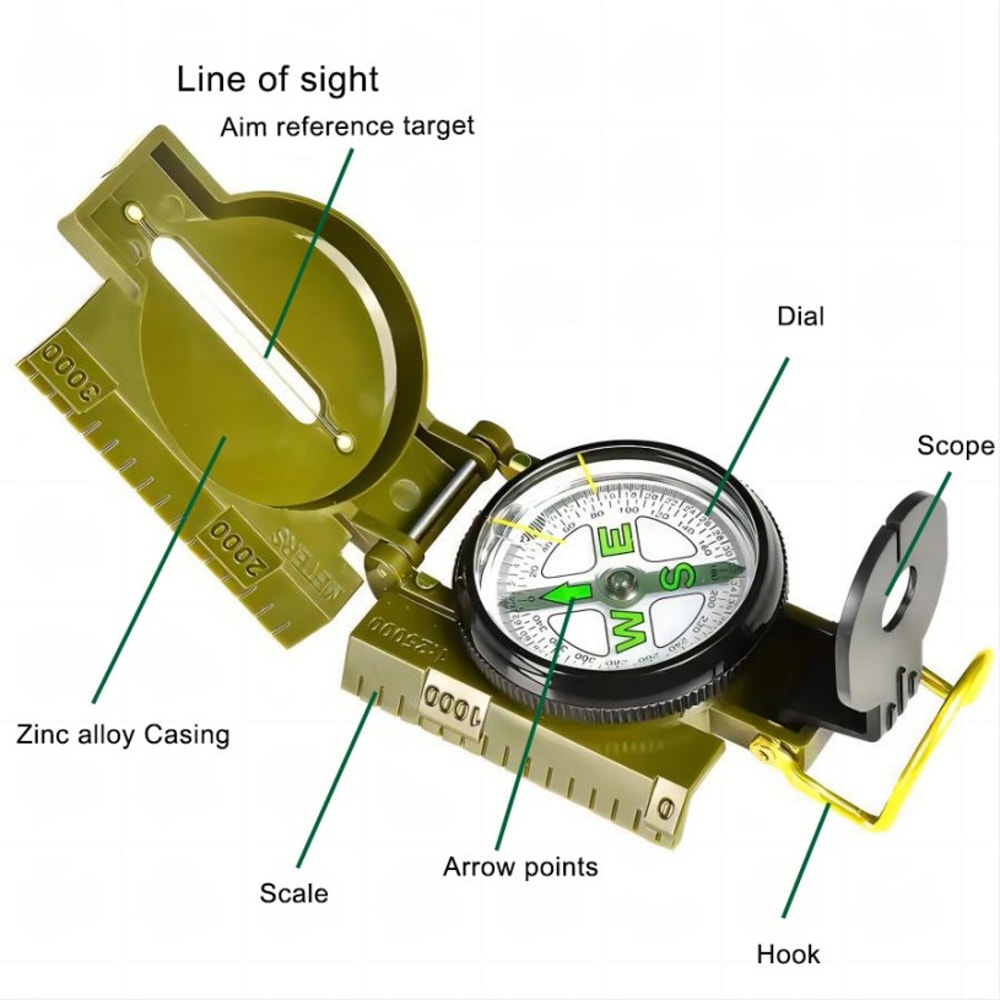 Waterproof Multifunctional Compass Portable Ranging And Magnifying Compass For Outdoor Adventures 4