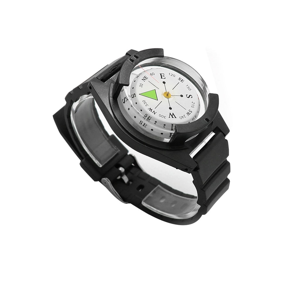 Tactical Wrist Compass Waterproof Silicone Strap Luminous Outdoor Compass for Hiking, Camping & Mountaineering