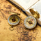 Mini Copper Navigation Compass Outdoor Waterproof Retro Luminous Hiking Camping Flip Compass