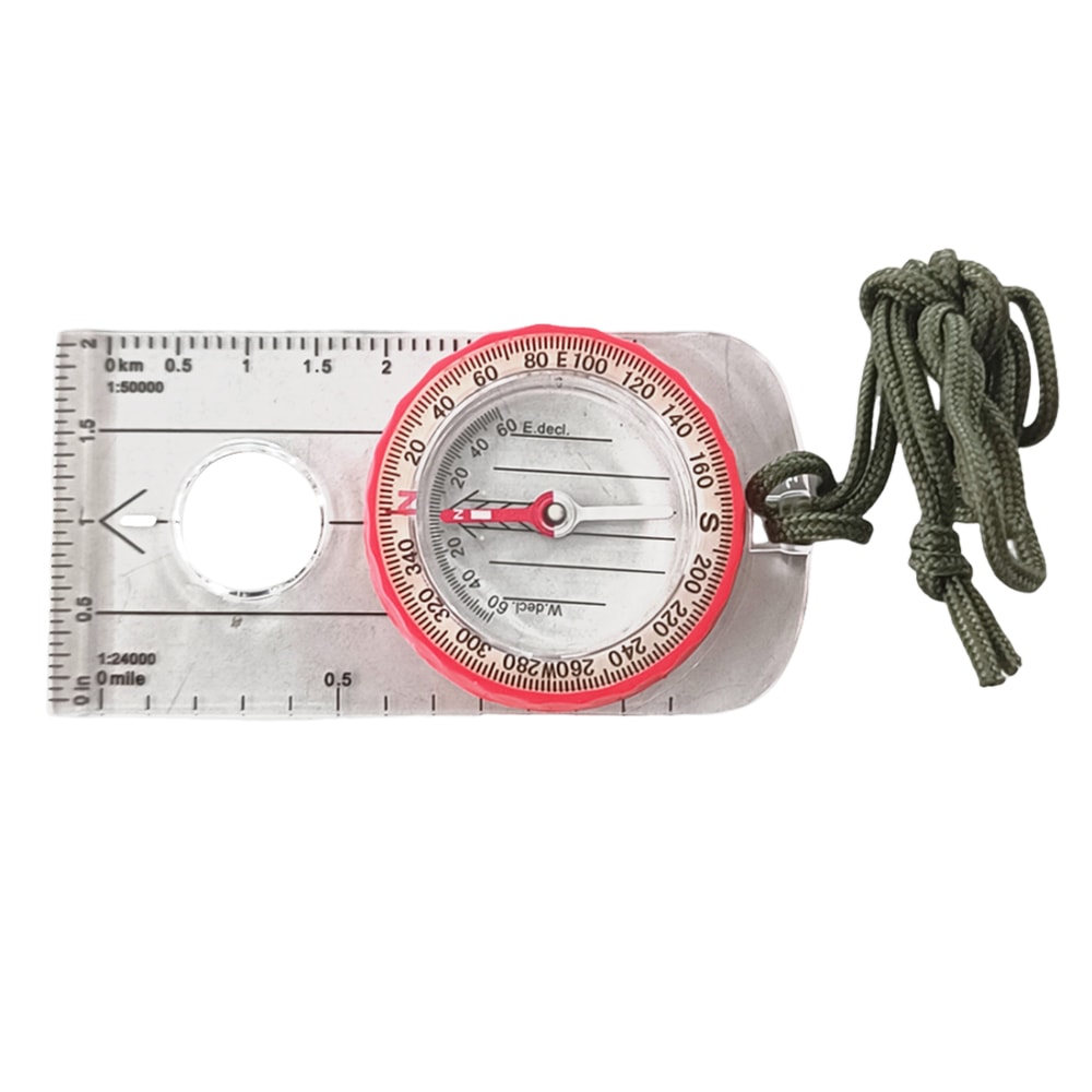 High-Accuracy Shockproof Compass with Magnifier for Hiking & Survival