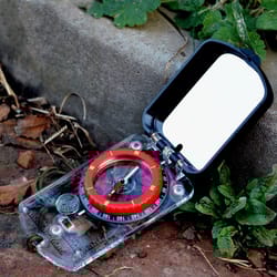 multifunctional camping survival compass with adjustable declination, clinometer & led light durable outdoor compass