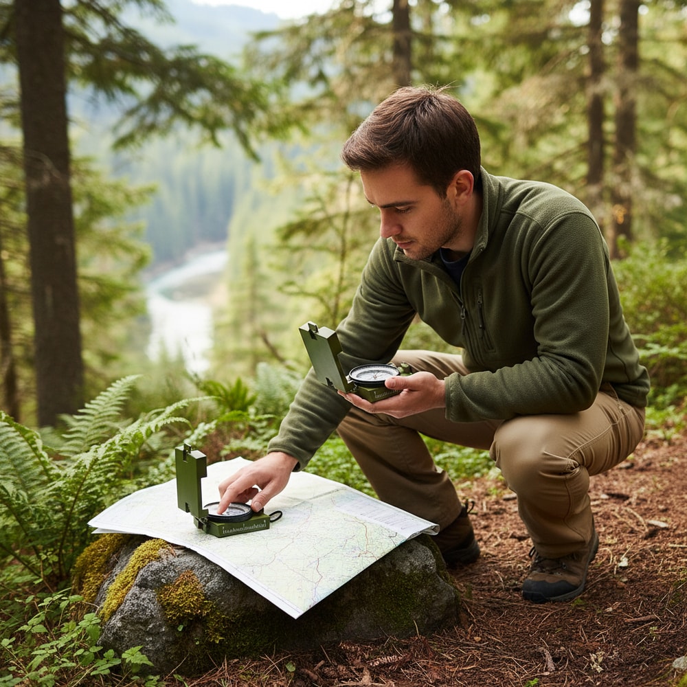 Tactical Survival Compass with Luminous Metal Sight Professional Outdoor Hiking & Climbing Tool