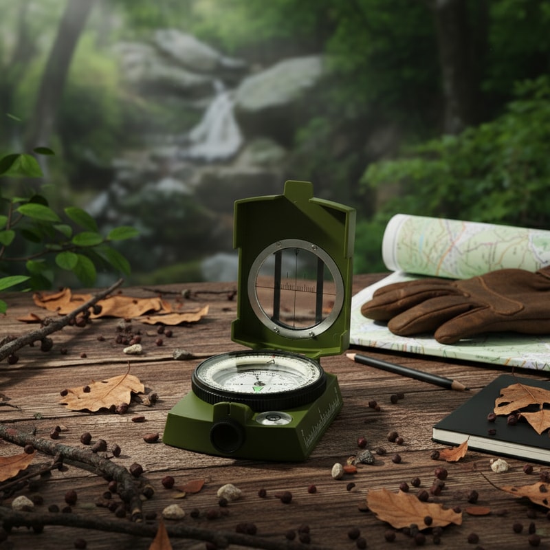 Tactical Survival Compass with Luminous Metal Sight Professional Outdoor Hiking & Climbing Tool