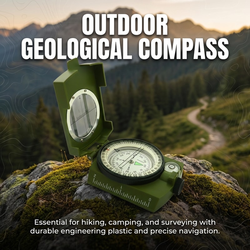 Tactical Survival Compass with Luminous Metal Sight Professional Outdoor Hiking & Climbing Tool