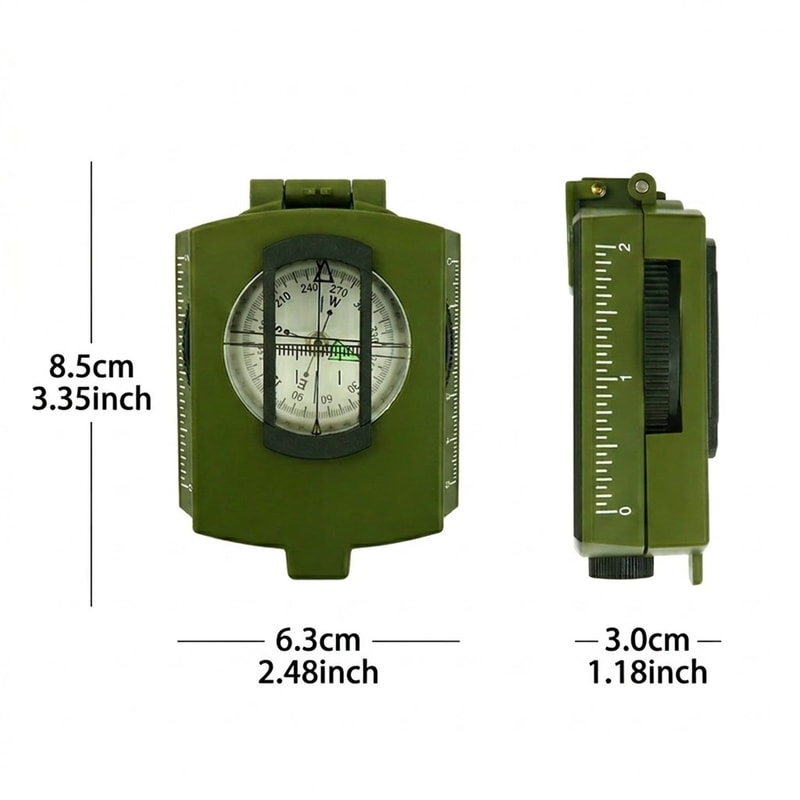 Tactical Survival Compass with Luminous Metal Sight Professional Outdoor Hiking & Climbing Tool