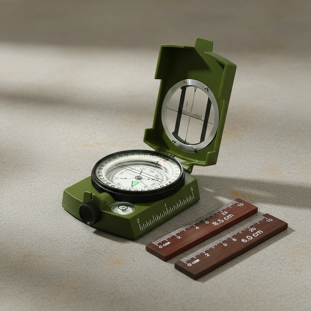 Tactical Survival Compass with Luminous Metal Sight Professional Outdoor Hiking & Climbing Tool