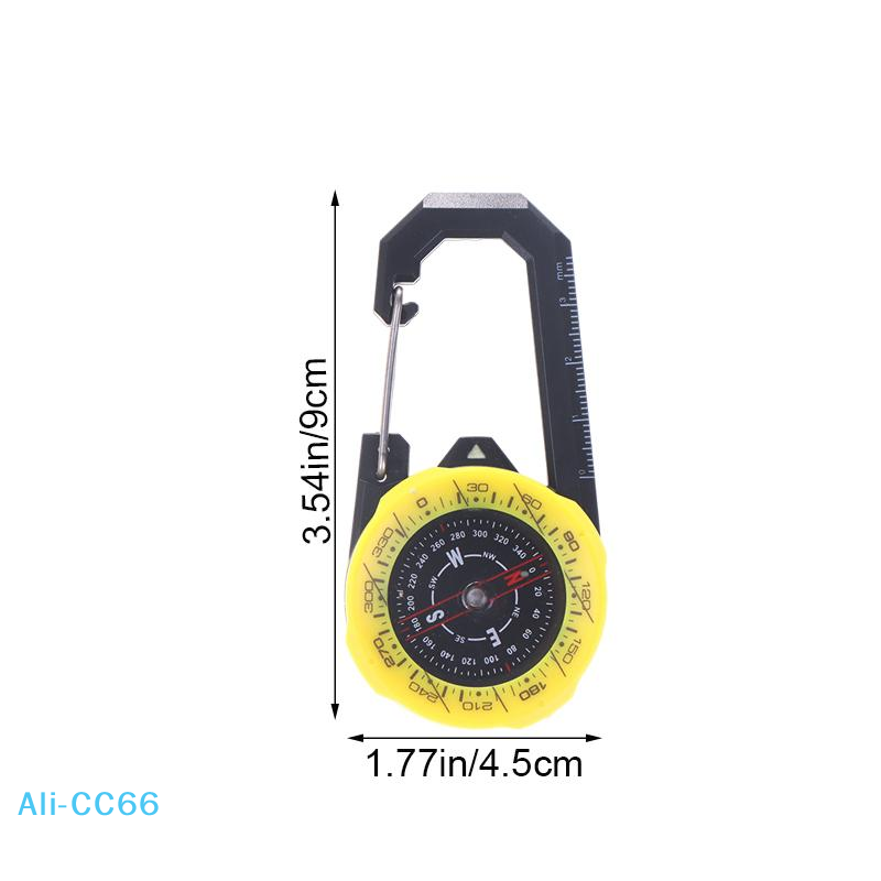 Compass Keychain Carabiner Portable Directional Guide for Hiking & Camping