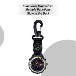 outdoor hiking watch with compass & carabiner survival sports pocket watch for camping, hiking, and backpacking