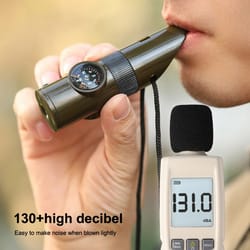 survival whistle with compass, led flashlight & thermometer ultimate outdoor emergency tool for camping & hiking