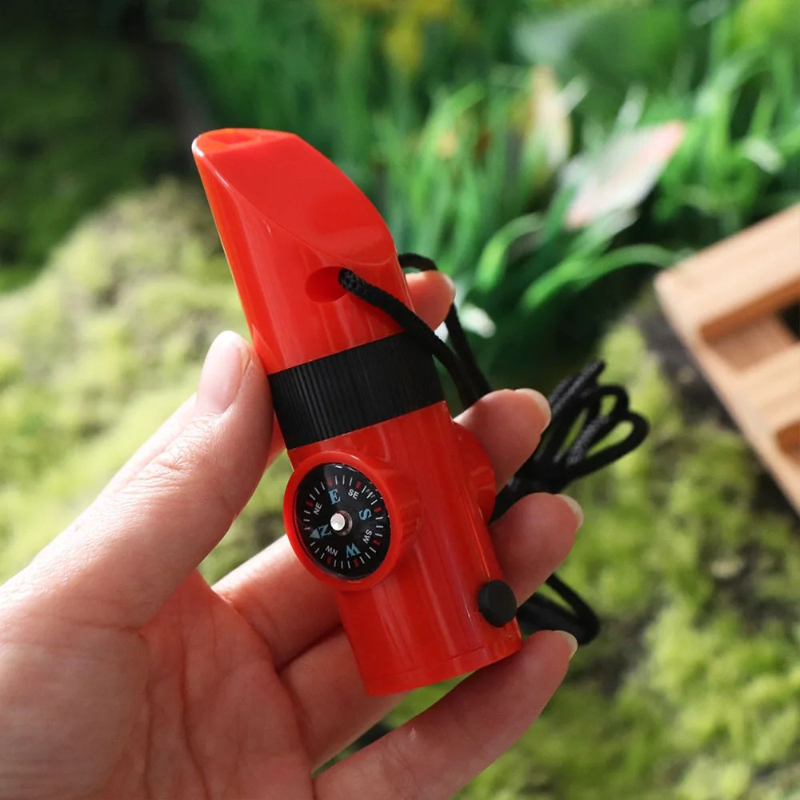 Survival Whistle With Compass LED Flashlight Thermometer Ultimate Outdoor Emergency Tool For Camp 5