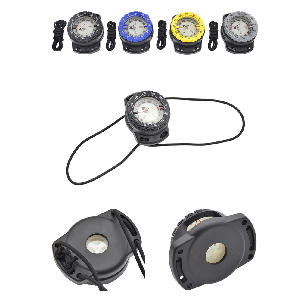 Waterproof Outdoor Camping Compass Watch with Luminous Dial and Adjustable Band