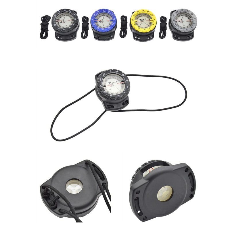 Waterproof Outdoor Camping Compass Watch with Luminous Dial and Adjustable Band