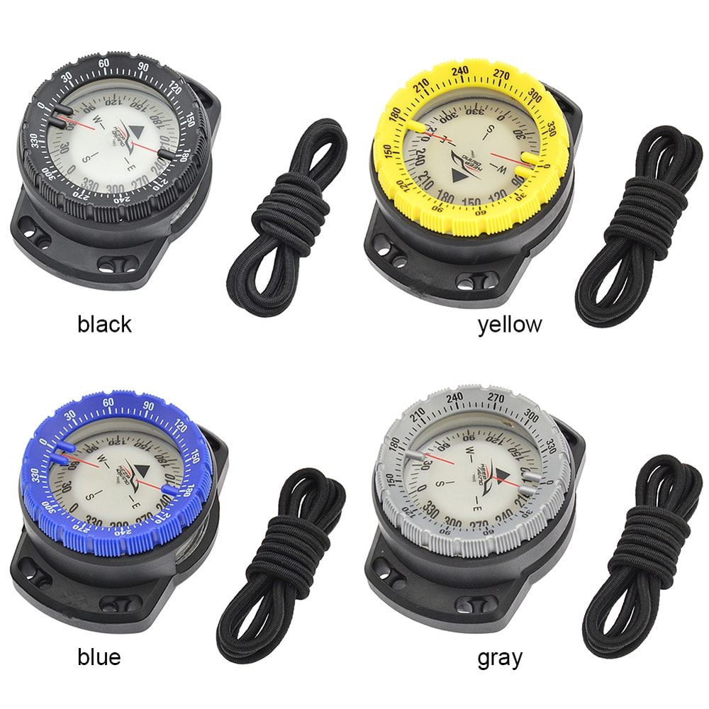 Waterproof Outdoor Camping Compass Watch with Luminous Dial and Adjustable Band