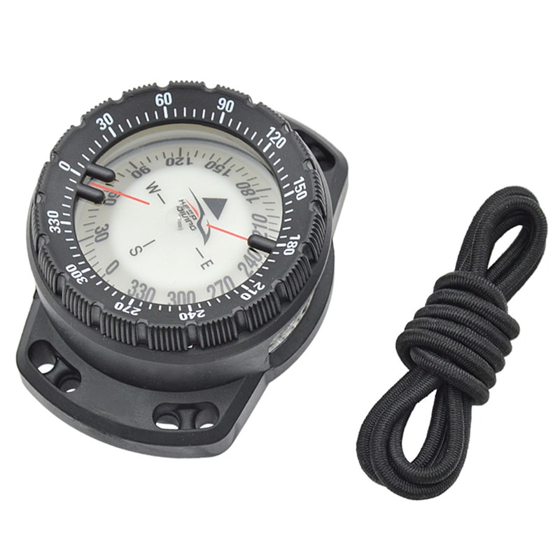 Waterproof Outdoor Camping Compass Watch with Luminous Dial and Adjustable Band