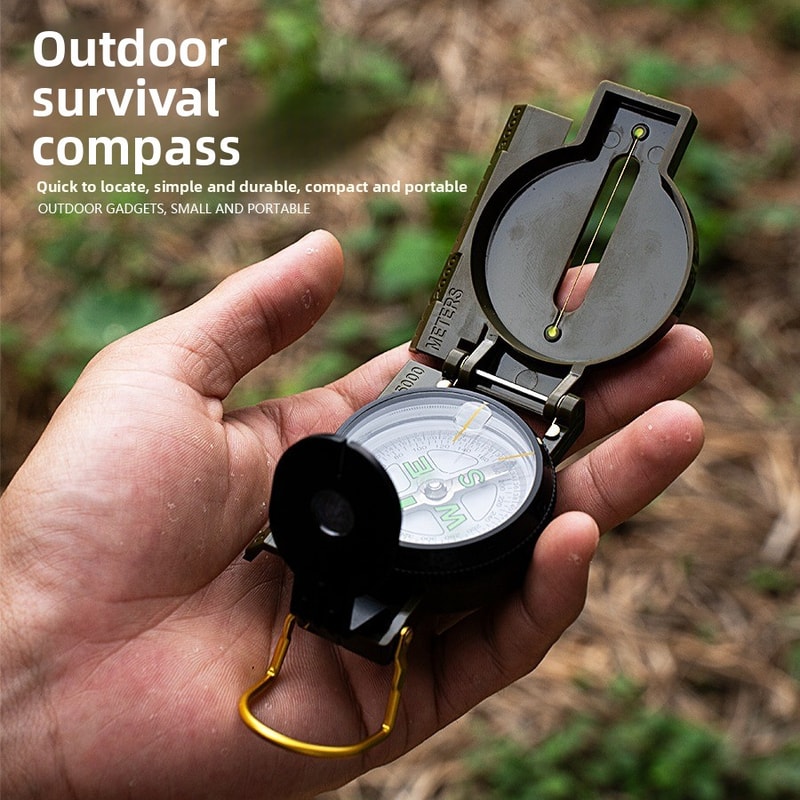 Tactical Survival Compass for Outdoor Navigation Luminous Waterproof Orienteering Compass for Hiking