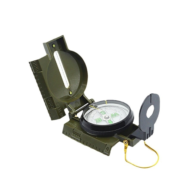 Tactical Survival Compass for Outdoor Navigation Luminous Waterproof Orienteering Compass for Hiking