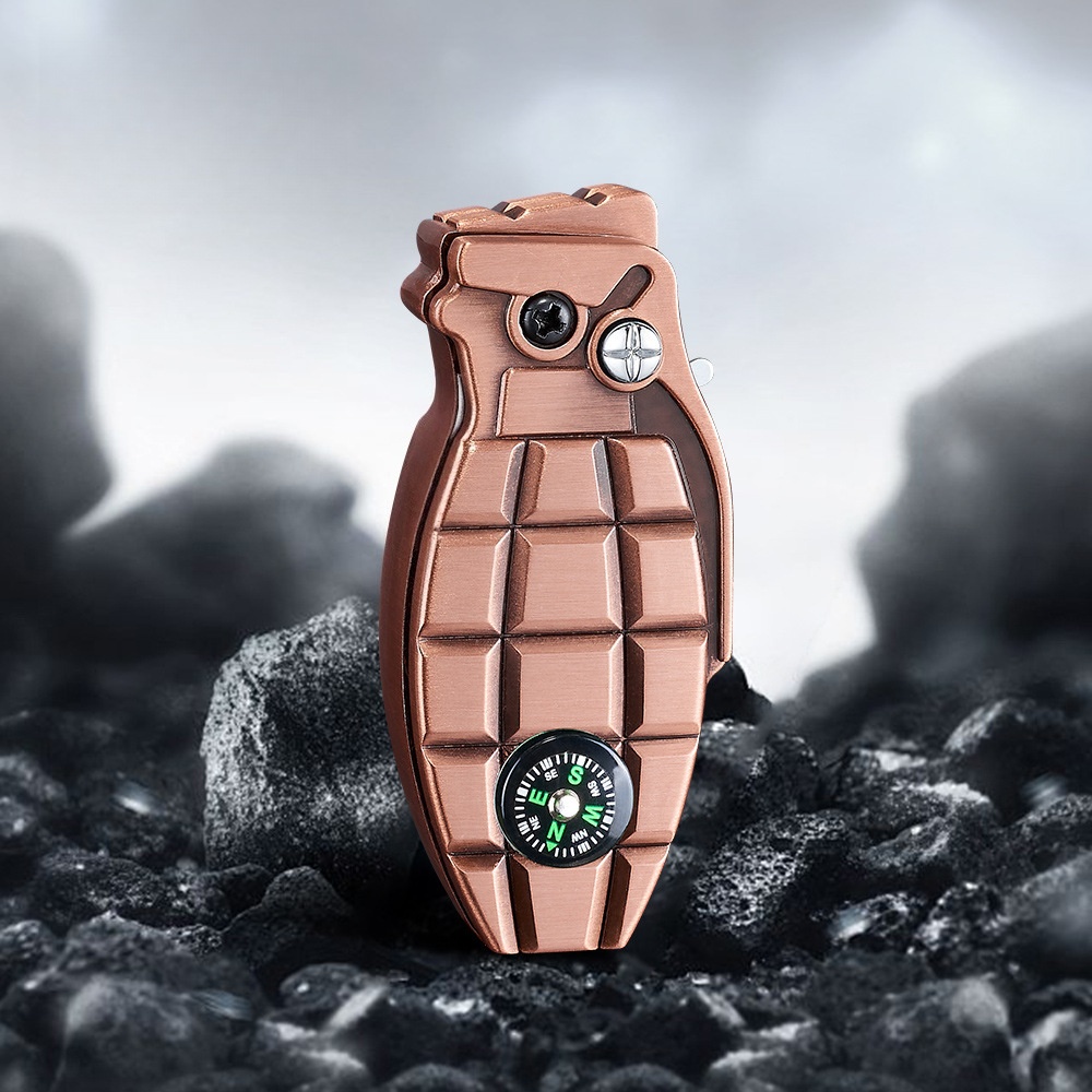 Tactical Windproof Jet Lighter with Built-in Compass & Safety Lock Rugged EDC Survival Tool