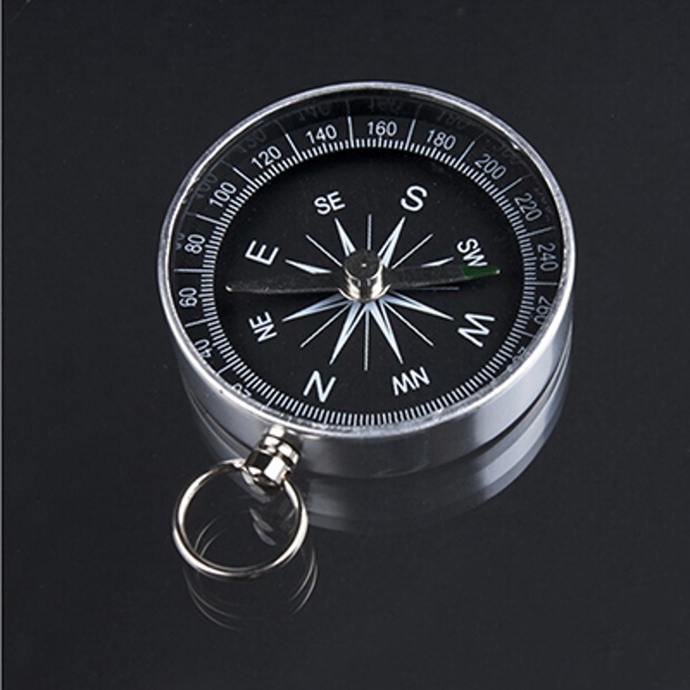 Aluminum Precision Mini Pocket Compass With Silver Key Ring 1