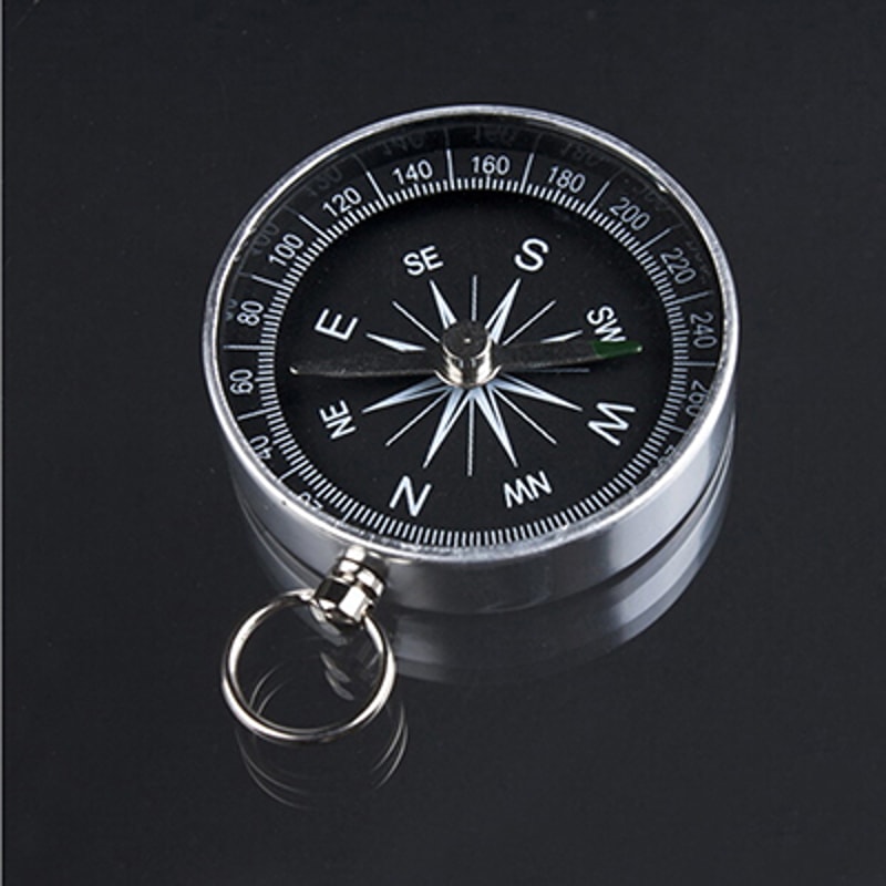 Aluminum Precision Mini Pocket Compass With Silver Key Ring 1