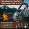 Multifunctional Survival Carabiner Keychain with Compass and Thermometer