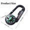 Multifunctional Survival Carabiner Keychain with Compass and Thermometer