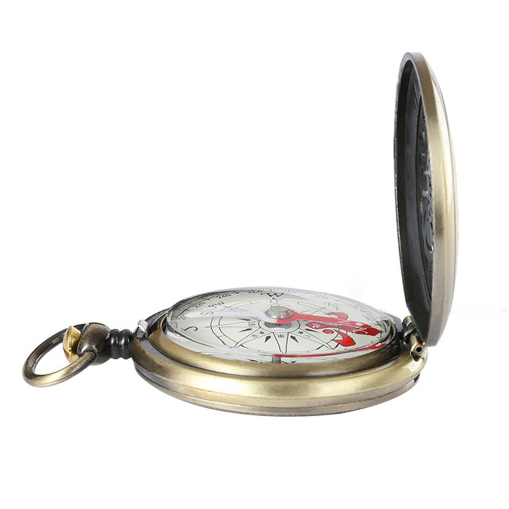 Retro Bronze Pocket Compass Antique Survival Gear for Hiking, Navigation & Outdoor Adventure