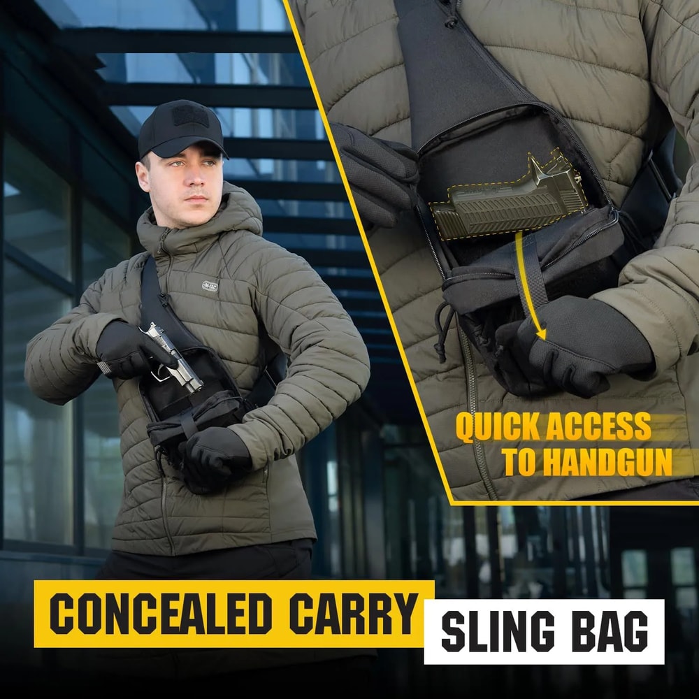 Tactical Concealed Carry Sling Bag Waterproof Chest Pack