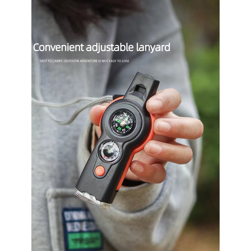 Emergency Survival Whistle with Compass and LED Light