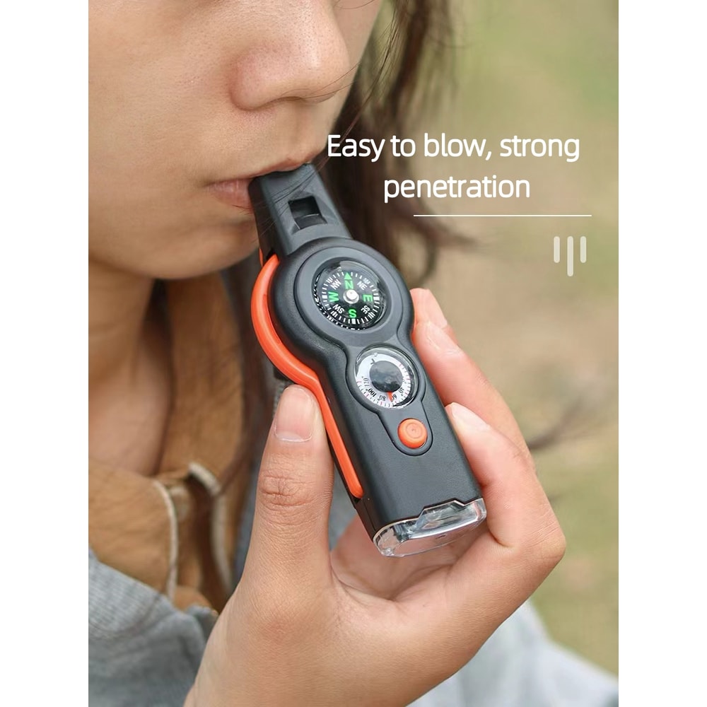 Emergency Survival Whistle with Compass and LED Light