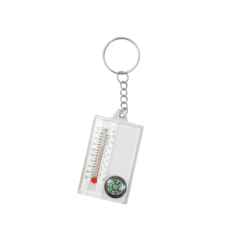 Portable Compass Thermometer Keychain – Mini Outdoor Survival Gear